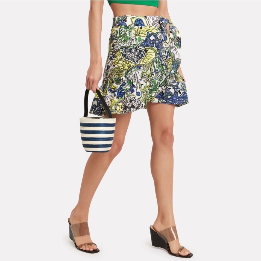 A.L.C. $295 Hampton Wrap Skirt 2 Cotton/Silk Flirty Coral Reef Coastal Chic Boho